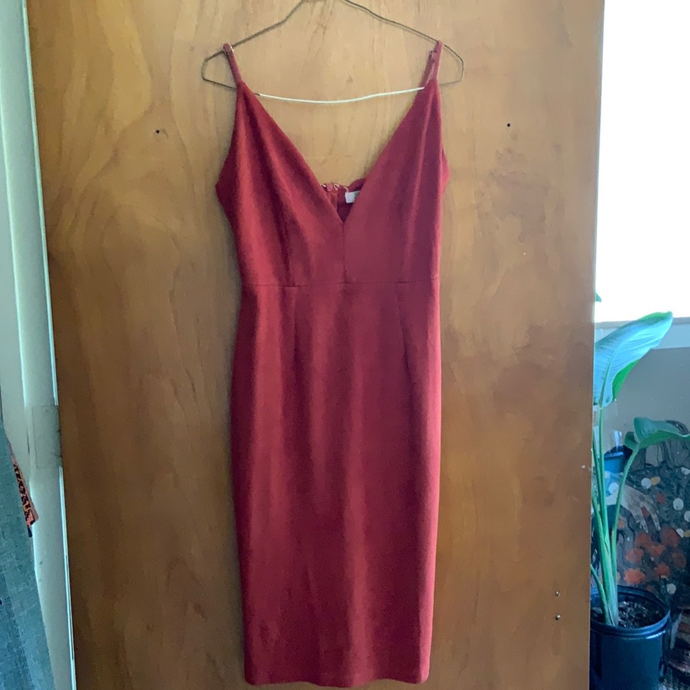 Rust bodycon dress